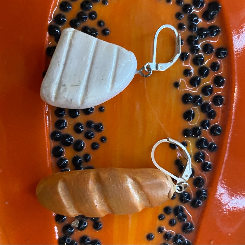 Bread and Brie Polymer Clay Earrings by Twinbeakz